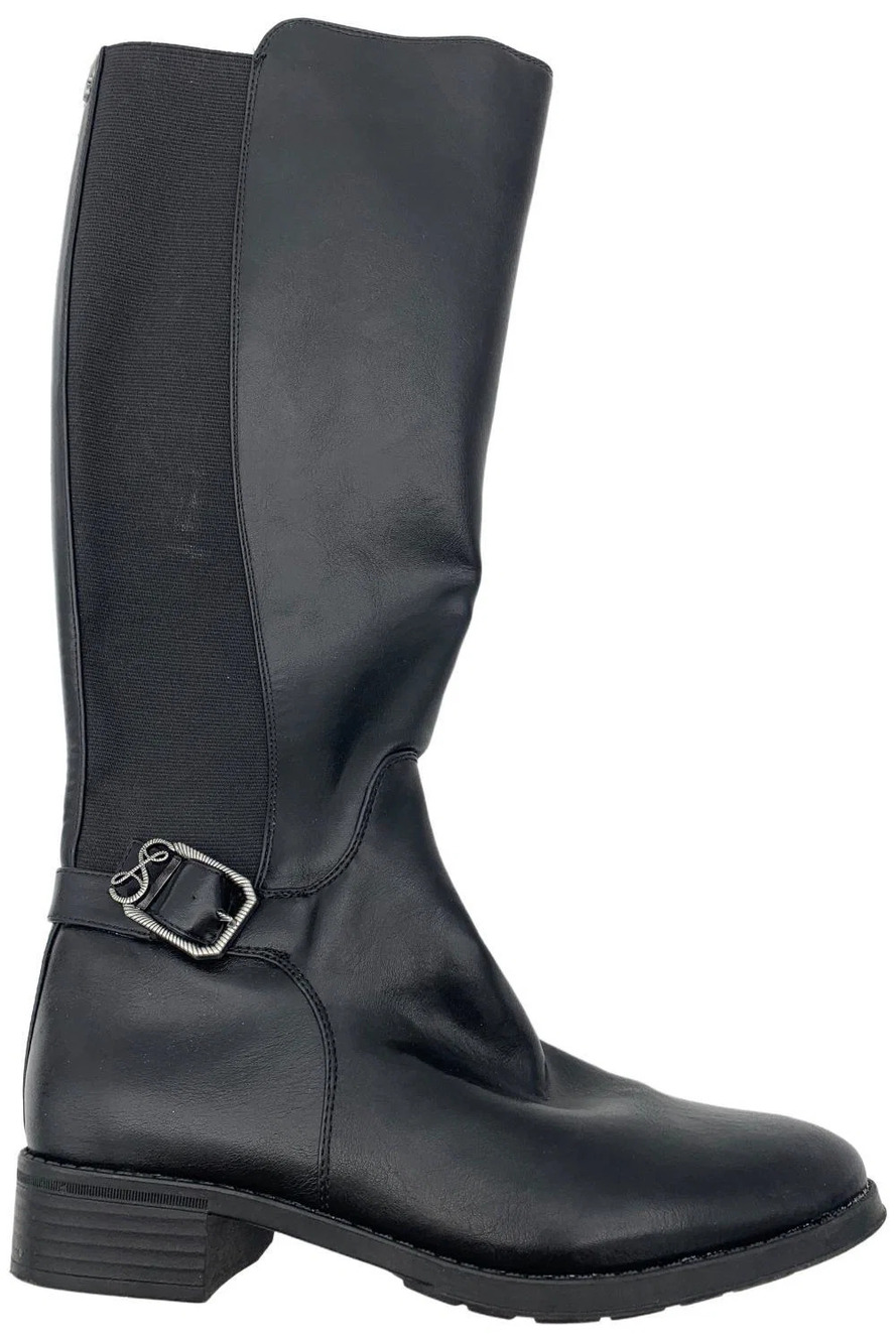 Sam and Libby Women's Percy Wide Calf Knee High Riding Boots Black - Medium